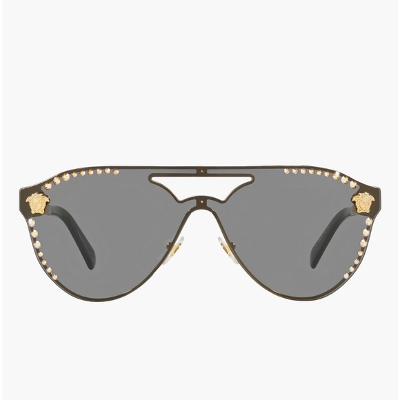 Versace Black Sunglasses with Gold Accents